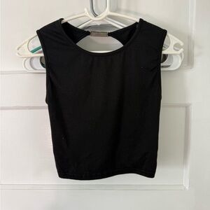 SHEIN Black Cutout Back Crop Top